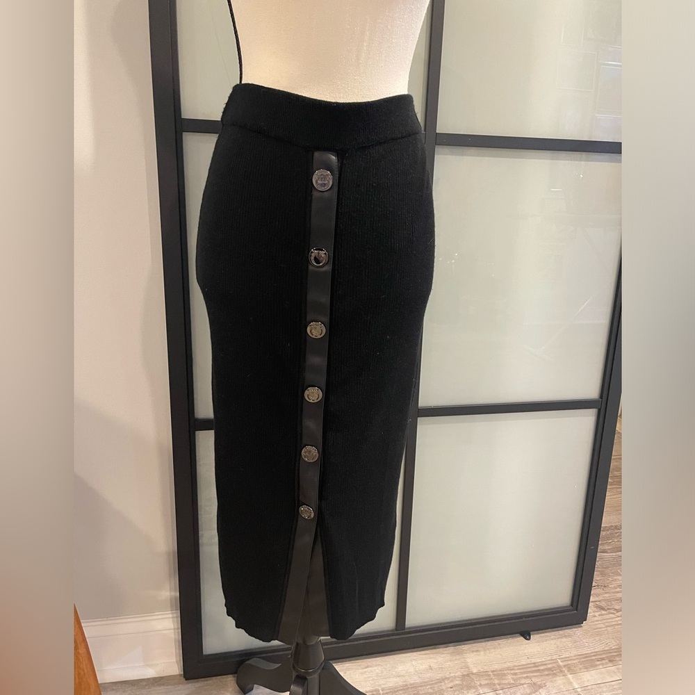 Pinko Buttoned Ribbed Knit Skirt M - Picture 3 of 6